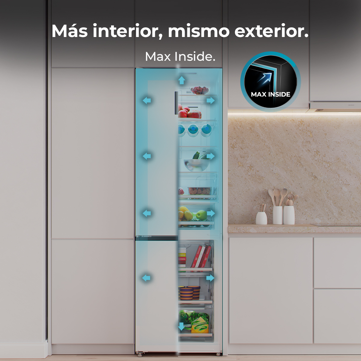 Bolero CoolMarket Combi 456 White Glass C | Envío, instalación y retirada RAEE gratis – foto detalle 1